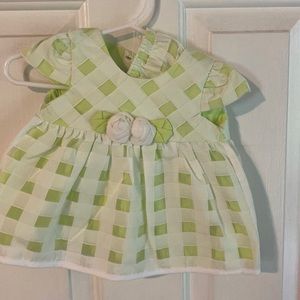 NWOT 0-3mos Mayoral infant dress green plaid